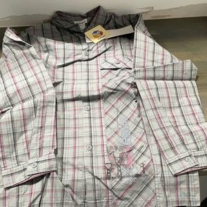 NWT Alphabet Boys Size 12 Striped Button Down Long Sleeve Cotton Shirt